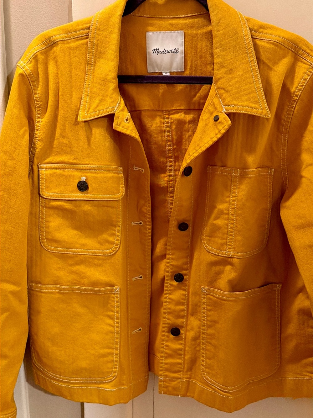 Madewell Cropped Chore Jacket Tungsten Glow Mustard Yellow XL